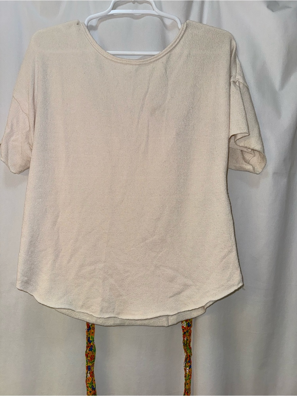 Blu Pepper Short Sleeve Crewneck Top in Cream